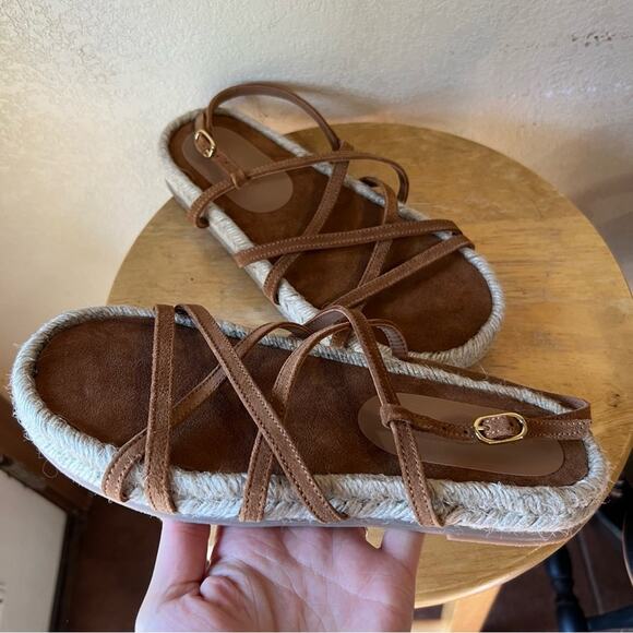 Brochu Walker Dawson Espadrilles Strappy Suede Leather Sandal Womens Size 7 - Picture 3 of 9